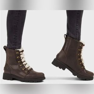 SOREL LENNOX LACE COZY BOOT Blackened Brown size: